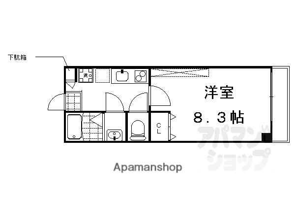 フラッティ今小路(1K/2階)の間取り写真