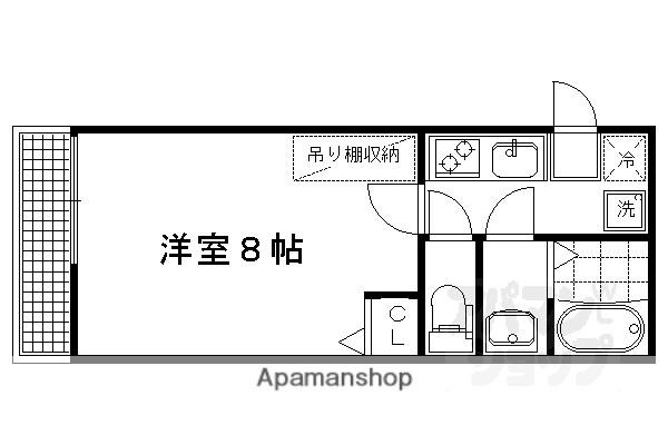 フラッティ上七軒(1K/3階)の間取り写真