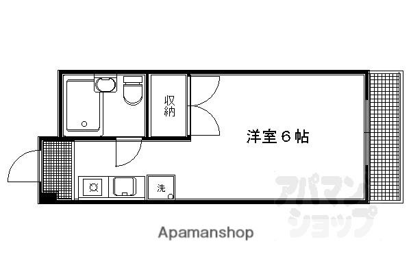 ソワリエマエグチ(1K/4階)の間取り写真