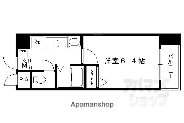 エイペックス京都新京極I(1K/7階)の間取り写真