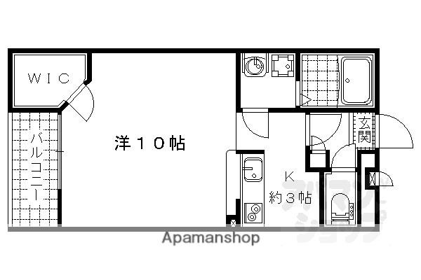 レオネクスト京都(1K/1階)の間取り写真