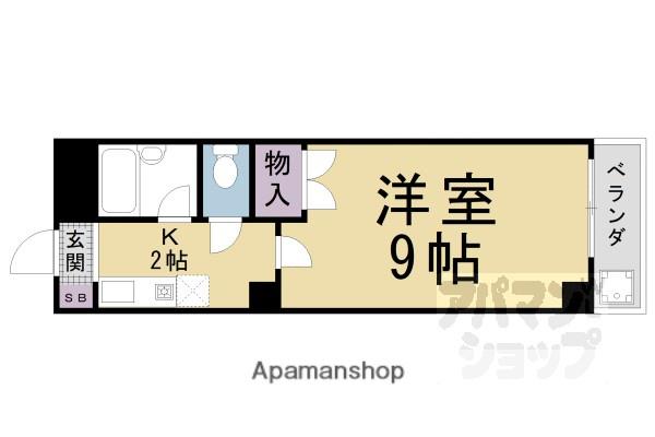 シティハウス夷川(1K/2階)の間取り写真