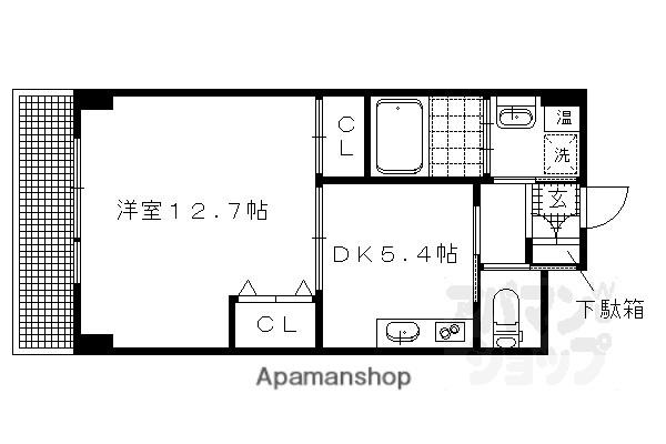 京都ガーデンテラス(1DK/4階)の間取り写真