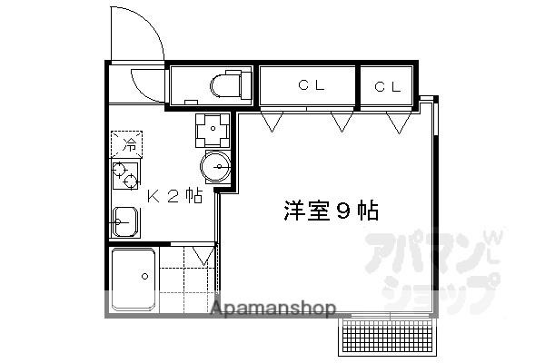 京オーブII(1K/3階)の間取り写真