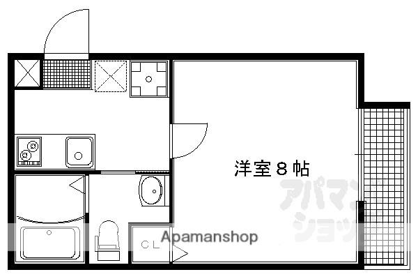 フラッティ吉野町A(1K/2階)の間取り写真
