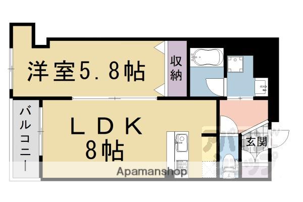 ベラジオ京都西陣(1LDK/2階)の間取り写真