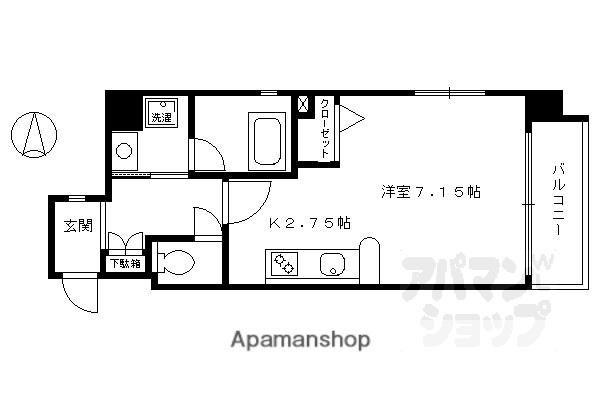 ベラジオ京都神泉苑(ワンルーム/2階)の間取り写真