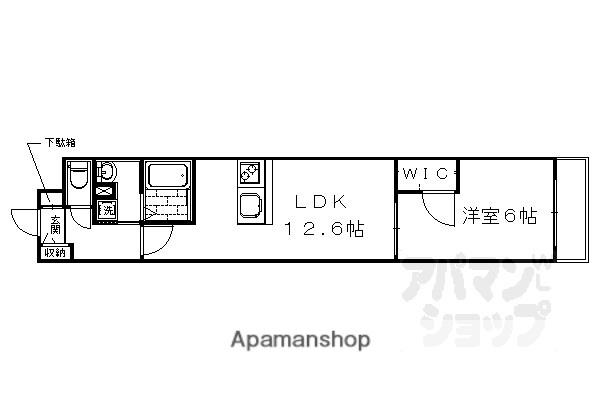 AーMON壬生高樋(1LDK/3階)の間取り写真