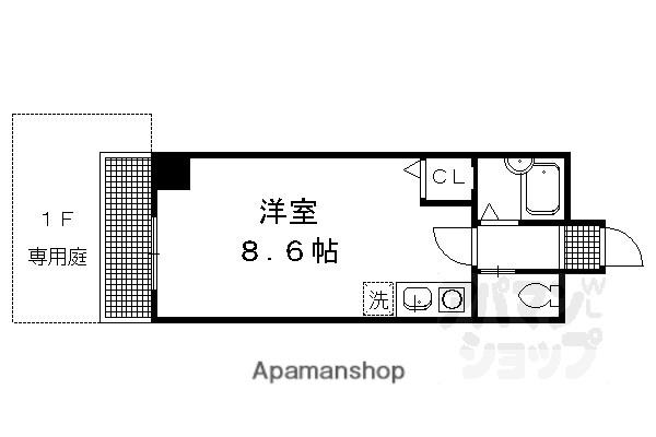 イクスピリオド京都河原町(ワンルーム/4階)の間取り写真
