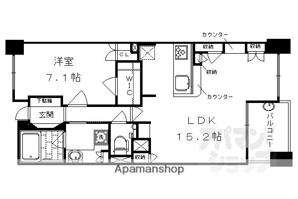 ライオンズマンション烏丸通(1LDK/5階)の間取り写真