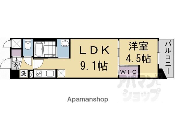 スワンズ京都東寺ガーデン(1LDK/3階)の間取り写真