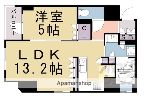 リーガル京都堀川五条通II(1LDK/2階)の間取り写真