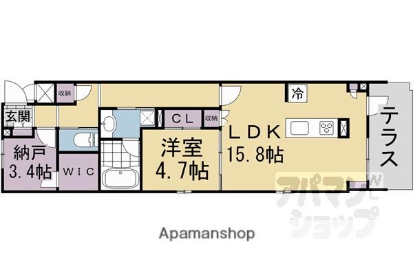 シャーメゾン京都御所西(1SLDK/1階)の間取り写真