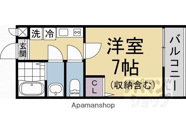 イーストコート東山(1K/2階)の間取り写真