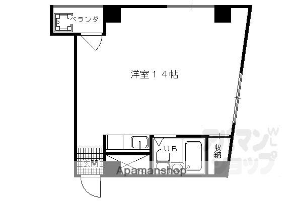祇園ZEN BUILDING(ワンルーム/3階)の間取り写真