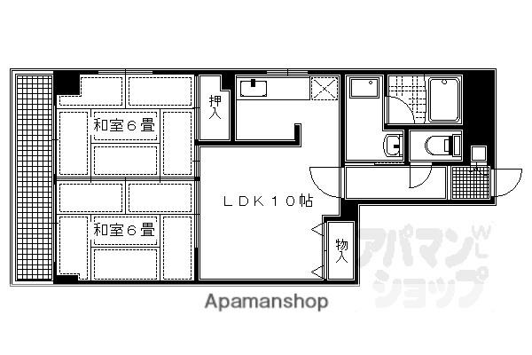 URESIDENCE二条城(2LDK/3階)の間取り写真