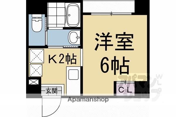 ロータス西陣(1K/5階)の間取り写真