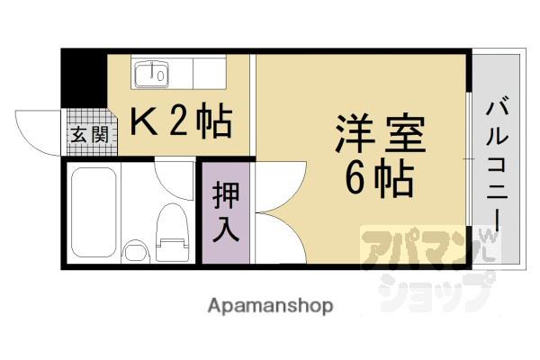 サンシーガルI(1K/2階)の間取り写真