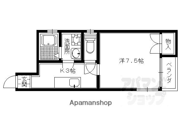 アルカス二条(1K/4階)の間取り写真