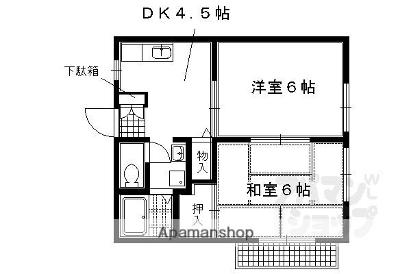 ウエスト岩倉(2DK/2階)の間取り写真