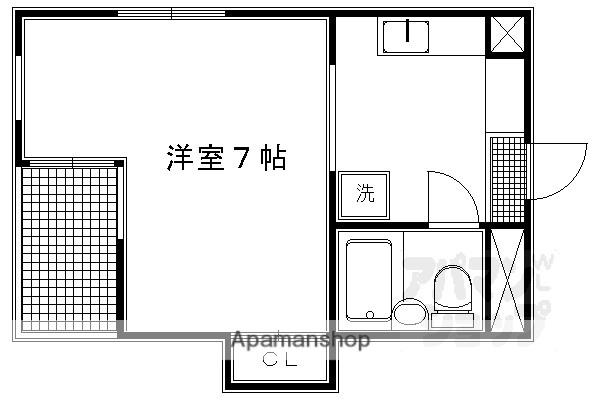 ドムス出町(1K/4階)の間取り写真