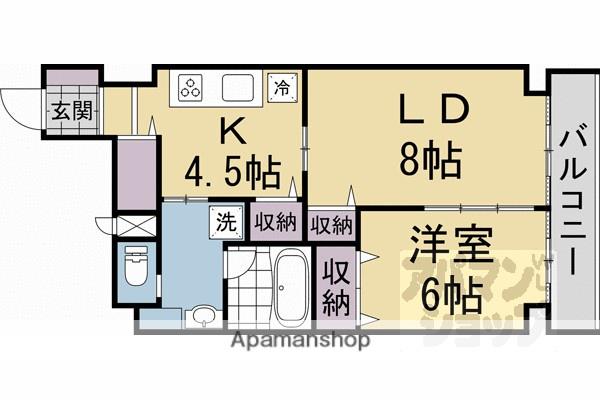 CASA花車(1LDK/5階)の間取り写真