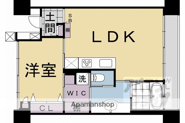 シャリマー西大路(1LDK/4階)の間取り写真
