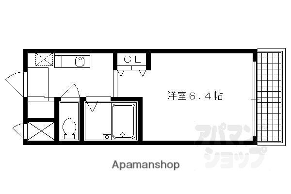 御所西セントラルハイツ(1K/2階)の間取り写真