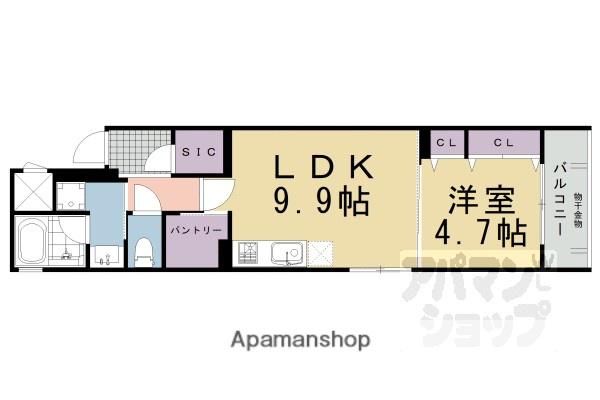 ベラジオ雅び京都烏丸西(1LDK/5階)の間取り写真
