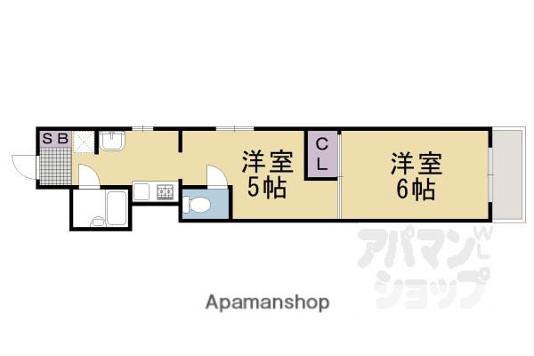 ヴィラエスポワールII(2K/4階)の間取り写真