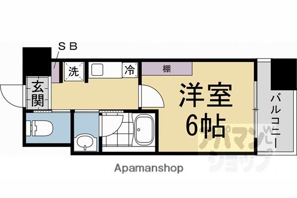 MERCADO京都(1K/6階)の間取り写真