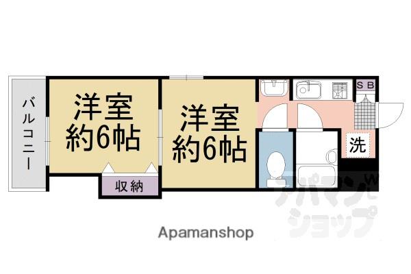 ヴィラエスポワールII(2K/1階)の間取り写真