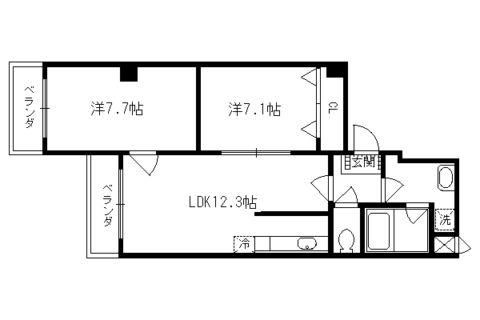 リアライズ小山西御所(2LDK/3階)の間取り写真