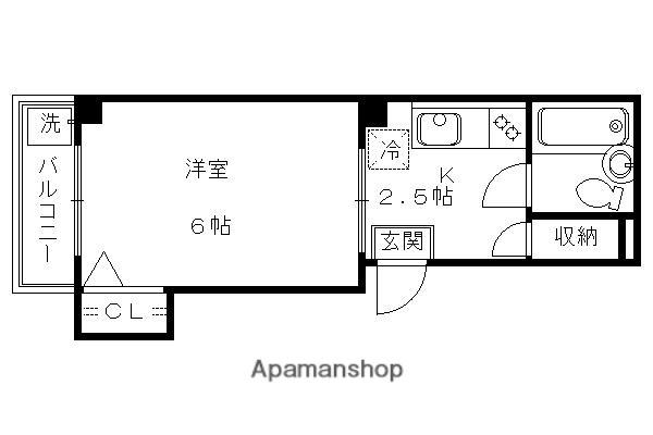 弥栄香ハイツ(1K/2階)の間取り写真