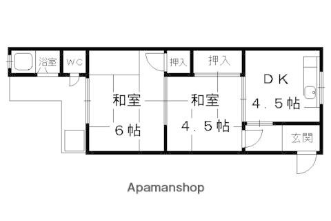 イースト東福寺(2DK/3階)の間取り写真
