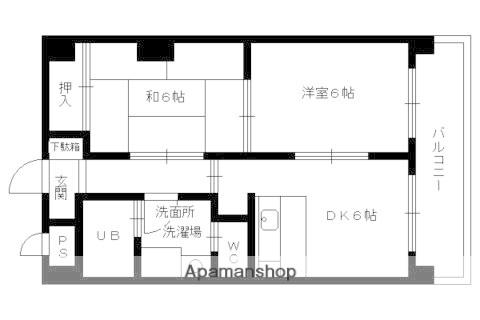 コンソナンス西紀(2DK/6階)の間取り写真