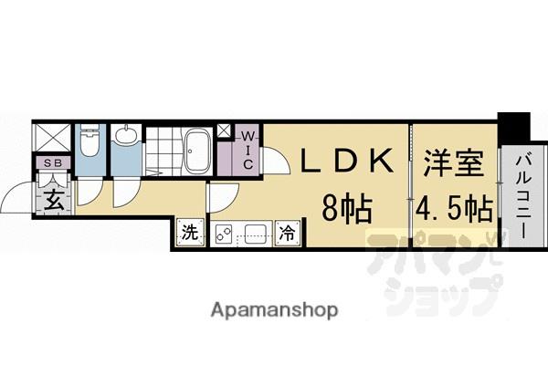 エステムコート京都二条(1LDK/5階)の間取り写真