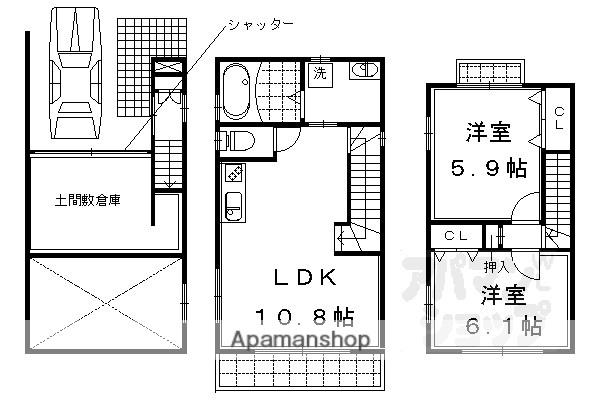 京都市烏丸線 丸太町駅(京都市営) 徒歩15分 3階建 築12年(2LDK)の間取り写真
