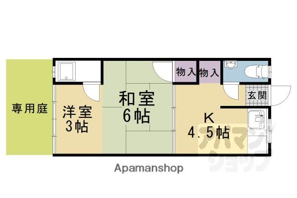 緑園荘(2DK/1階)の間取り写真