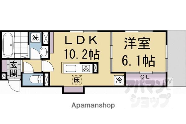 D-ROOM壬生森町(1LDK/1階)の間取り写真