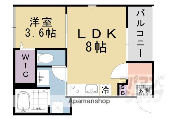 エディフィッシオ椥辻(1LDK/3階)の間取り写真
