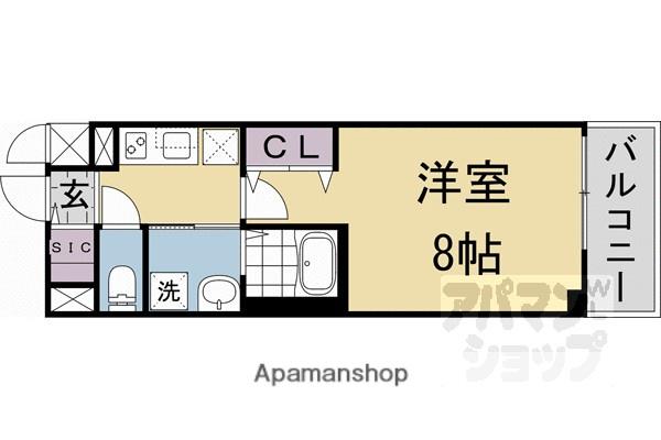 ベラジオ雅び京都洛北ガーデン(1K/5階)の間取り写真