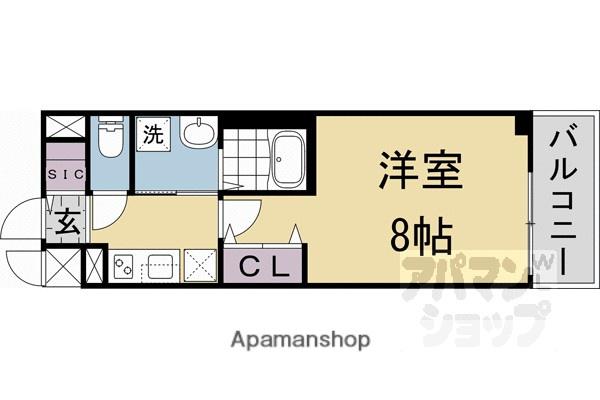 ベラジオ雅び京都洛北ガーデン(1K/5階)の間取り写真