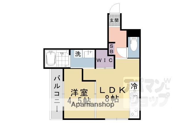 THE RESIDENCE KYOTO HIGASHINO(1LDK/2階)の間取り写真