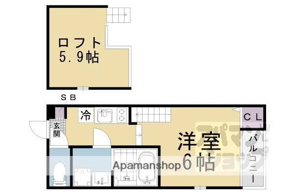 ハーモニーテラスNT(1K/2階)の間取り写真