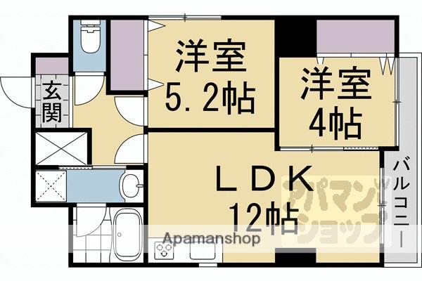 ORCHID COURT四条大宮(2LDK/5階)の間取り写真