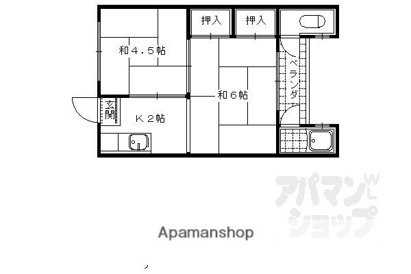 第8ゆたか荘(2K/2階)の間取り写真