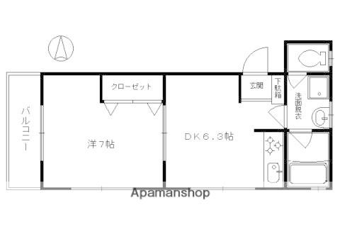 高辻ハイツ(1DK/1階)の間取り写真