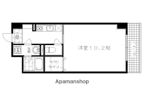 カノン雁金(1K/4階)の間取り写真