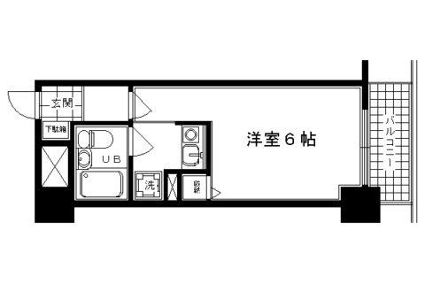 エスリード四条河原町(1K/9階)の間取り写真